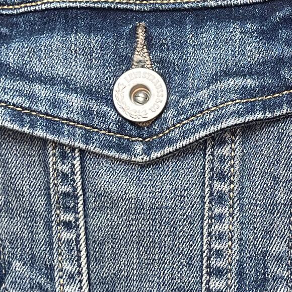 Levi Strauss Blue Jean Jacket Denim Trucker Coat WPL 423 Large - Picture 5 of 7